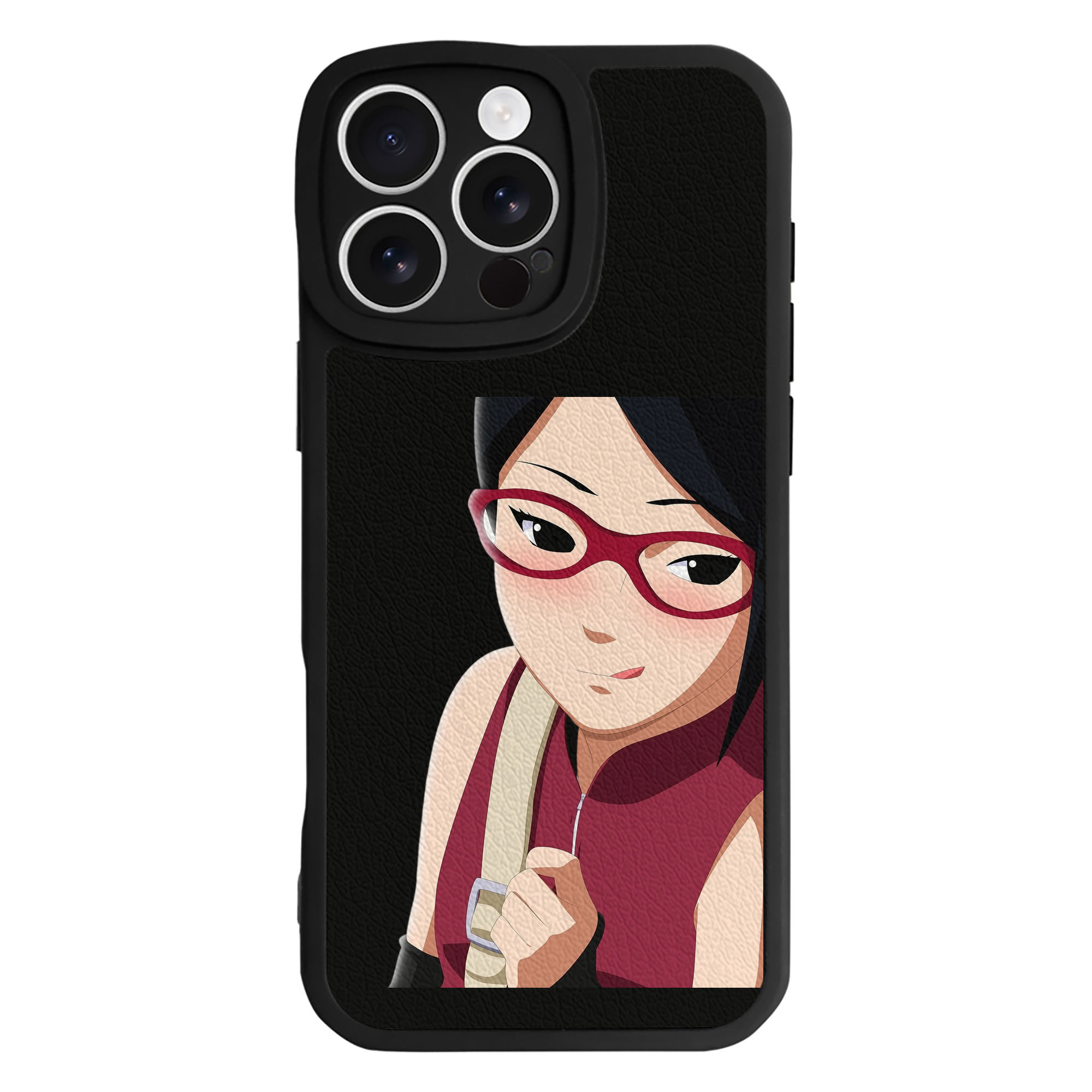 （画像用） NARUTO -ナルト- うちは サラダ Uchiha Sarada 【iPhone 16シリーズ対応】シリコンスマホケース（レザー調） 材質：シリコン